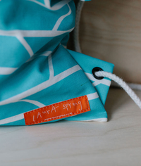 Drawstring Bag – Convergence – Light blue